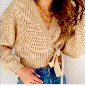 NWT Zara Cropped Belted Cardigan S